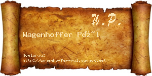 Wagenhoffer Pál névjegykártya